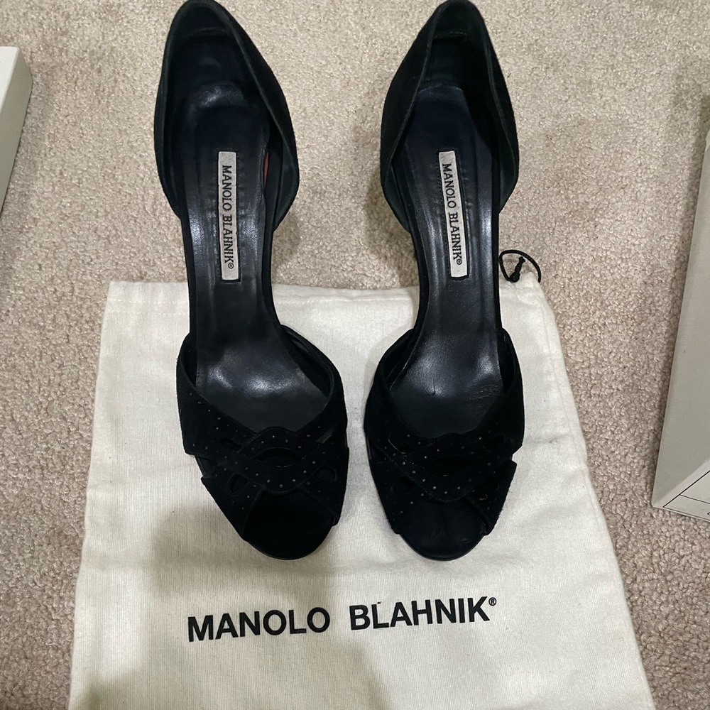 Manolo suede heels